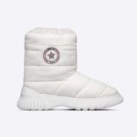 Dior Women Dior Frost Ankle Boot White Quilted Nylon and Shearling