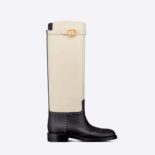 Dior Women Empreinte Boot Black and White Perforated Calfskin