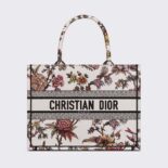 Dior Women Medium Dior Book Tote White Multicolor Dior Jardin Botanique Embroidery