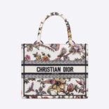 Dior Women Small Dior Book Tote White Multicolor Dior Jardin Botanique Embroidery