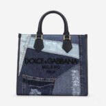 Dolce Gabbana D&G Women Denim Shopper with Embroidered Logo