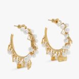 Fendi Women Baguette Earrings Gold-colored