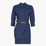 Fendi Women Blue Denim Dress