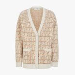 Fendi Women Brown FF Crocheted Cashmere Cardigan