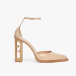 Fendi Women Cut Pink Leather High-Heeled Court Shoes