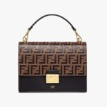 Fendi Women Kan I Black Leather Bag-Black