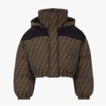 Fendi Women Ski Jacket Brown Canvas Jacket-Brown