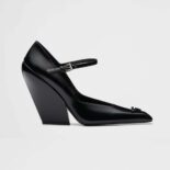 Prada Women Brushed Leather Pumps-Black