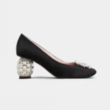 Roger Vivier Women Jewel Heel Rhinestone Buckle Pumps in Satin