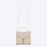 Saint Laurent YSL Women Cassandra Medium Top Handle Bag in Box Saint Laurent Leather-White