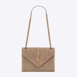 Saint Laurent YSL Women Envelope Medium Chain Bag in Mix Matelassé Corduroy