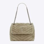 Saint Laurent YSL Women Niki Medium Chain Bag in Shearling