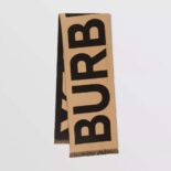 Burberry Women Logo Wool Jacquard Scarf-Brown