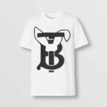 Burberry Women Rabbit Print Cotton T-shirt-White