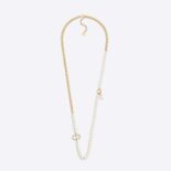 Dior Women 30 Montaigne Long Necklace Gold-Finish Metal and Silver-Tone Crystals