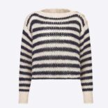 Dior Women Marinière Sweater Navy Blue and Ecru Wool Cashmere and Silk Knit with D-Stripes Motif