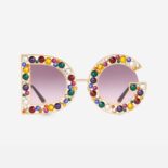 Dolce Gabbana D&G Women DG Crystal Sunglasses-Pink