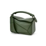 Loewe Women Mini Puzzle Bag in Satin Calfskin-Green