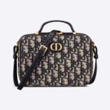 Dior Women 30 Mmontaigne Box Bag Blue Multicolor Dior Oblique Jacquard