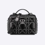 Dior Women Caro Box Bag with Chain Black Quilted Macrocannage Calfskin