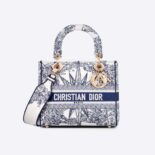 Dior Women Medium Lady D-lite Bag Blue Multicolor Rêve d'Infini Embroidery