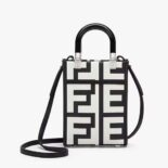 Fendi Women Mini Sunshine Shopper Two-Tone Printed Lleather Fendi Roma Capsule Mini-Bag