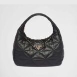 Prada Women Large Topstitched Nappa-Leather Bag-Black