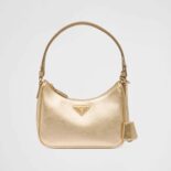 Prada Women Saffiano Leather Mini Bag-Gold