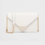 Prada Women Saffiano Leather Shoulder Bag-White