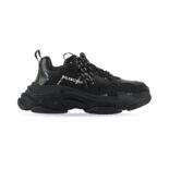 Balenciaga Unisex Triple S Sneaker Allover Logo in Dark Green and BlackTechnical Material