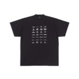 Balenciaga Women Archives Logos T-shirt Oversized in Light Black