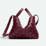 Bottega Veneta Women Bowling Cassette Medium Intreccio Leather Bowling Bag with Detachable Strap