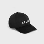 Celine Women Cotton Drill Baseball Cap-Black