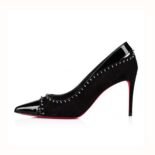 Christian Louboutin Women Duvette Spikes 85 mm Heel Height-Black