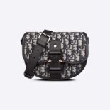 Dior Men Mini Gallop Bag with Strap Beige and Black Dior Oblique Jacquard