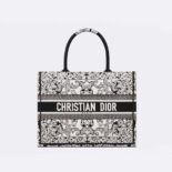 Dior Women Medium Dior Book Tote White and Black Dior Bandana Embroidery