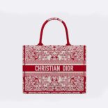 Dior Women Medium Dior Book Tote White and Red Dior Bandana Embroidery