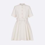 Dior Women Short Flared Dress White Wool and Silk