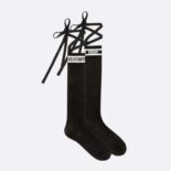 Dior Women Sporty High Socks White Black and Royal Cotton