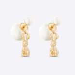 Dior Women Tribales Earrings Gold-Finish Metal and White Resin Pearls