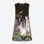 Dolce Gabbana D&G Women Rabbit-Print Brocade A-Line Dress