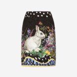 Dolce Gabbana D&G Women Rabbit-Print Brocade Miniskirt