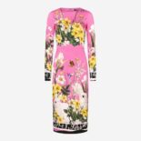 Dolce Gabbana D&G Women Rabbit-Print Charmeuse Midi Dress