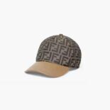 Fendi Women Hat Brown FF Jacquard Fabric Baseball Cap