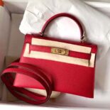 Hermes Women Kelly Bag 20 in Epsom Leather-Red