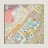 Hermes Women Rendez-Vous Galant Scarf 70 in Silk Twill with Hand-Rolled Edges-Pink