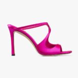 Jimmy Choo Women Anise 95 Fuchsia Satin Mules in 95mm Heel Height