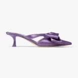 Jimmy Choo Women Flaca Mule 50 Wisteria Satin Mules with Bow