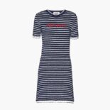 Miu Miu Women Bouclé Cotton Crew-Neck Mini-Dress