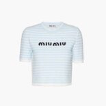 Miu Miu Women Bouclé Cotton Crew-Neck Sweater